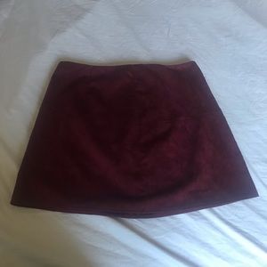Burgundy Suede Skirt